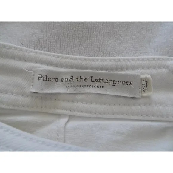 Anthropologie Pilcro and the Letterpress white high rise bootcut jeans size 27 - Picture 5 of 8